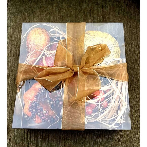 Decorative Faux Fall Gourds & Berries Gift Set In Clear Box With Ribbon - Picture 2 of 3